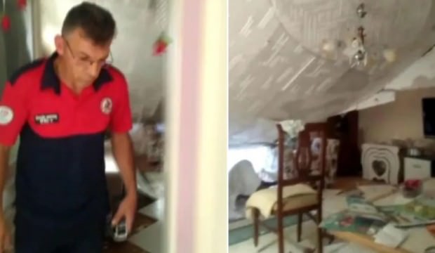 Çökme ihbarına giden itfaiye eri ev kendisinin çıktı!
