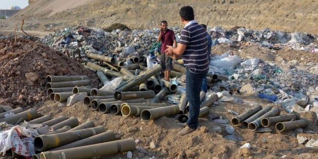 Çöplükten tanksavar füzesi kartuşu çıktı