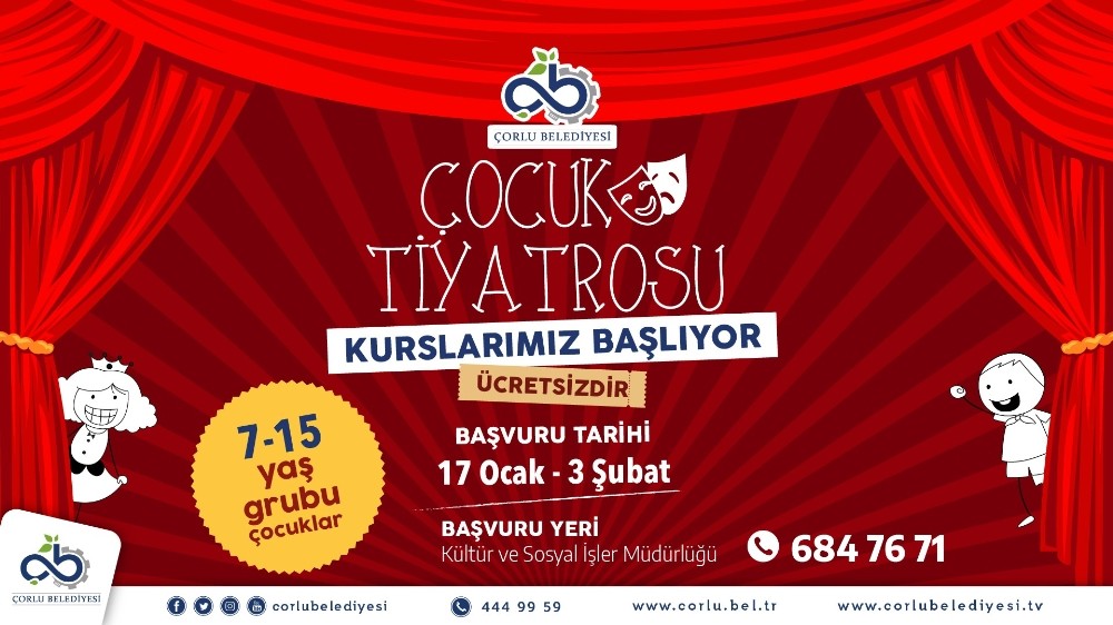 Çorlu Belediyesi’nden çocuklara tiyatro müjdesi 