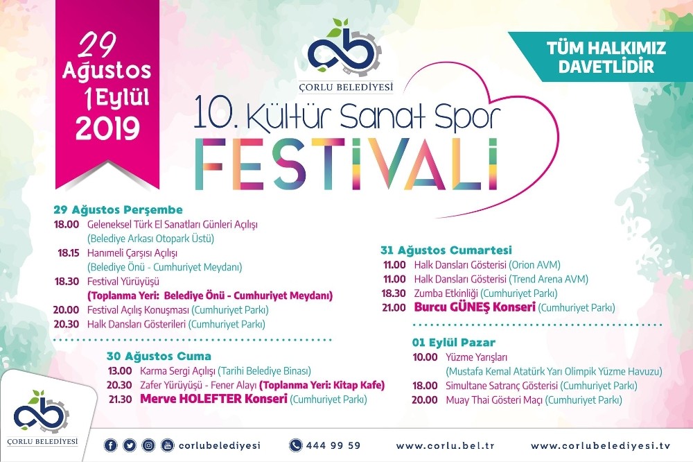 Çorlu’da 10. Kültür ve Sanat Festivali için geri sayım başladı 