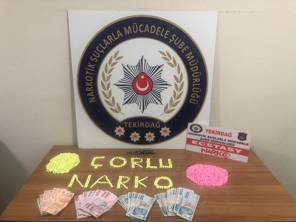Çorlu’da 3 bin uyuşturucu hap ele geçirildi 