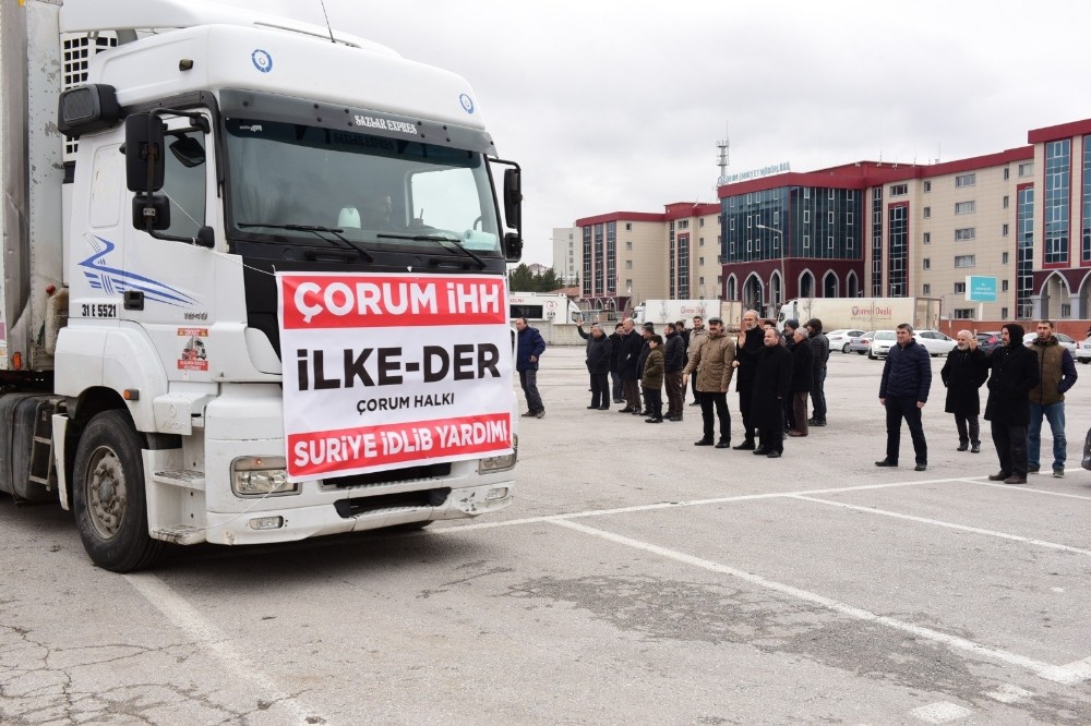 Çorum İHH’dan İdlib’e 16 tır yardım 