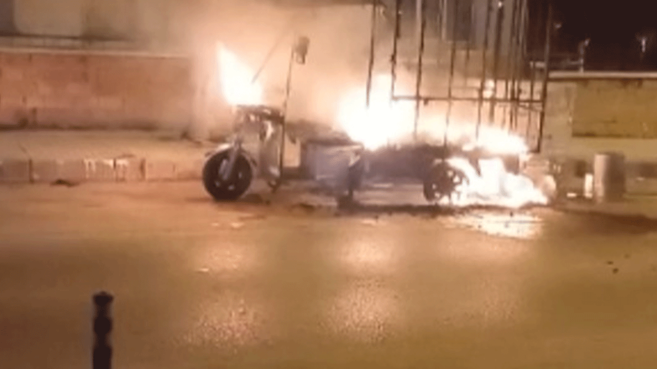 Çorum'da 3 tekerlekli motor alev alev yandı! Sahibi gözyaşlarını tutamadı!