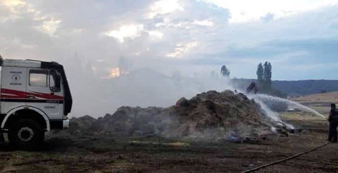 Çorum'da ahır yangını: 1 kişi yaralandı