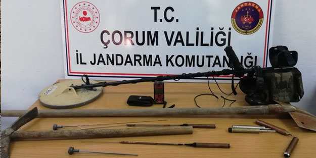 Çorum'da kaçak kazı operasyonu! 9 gözaltı
