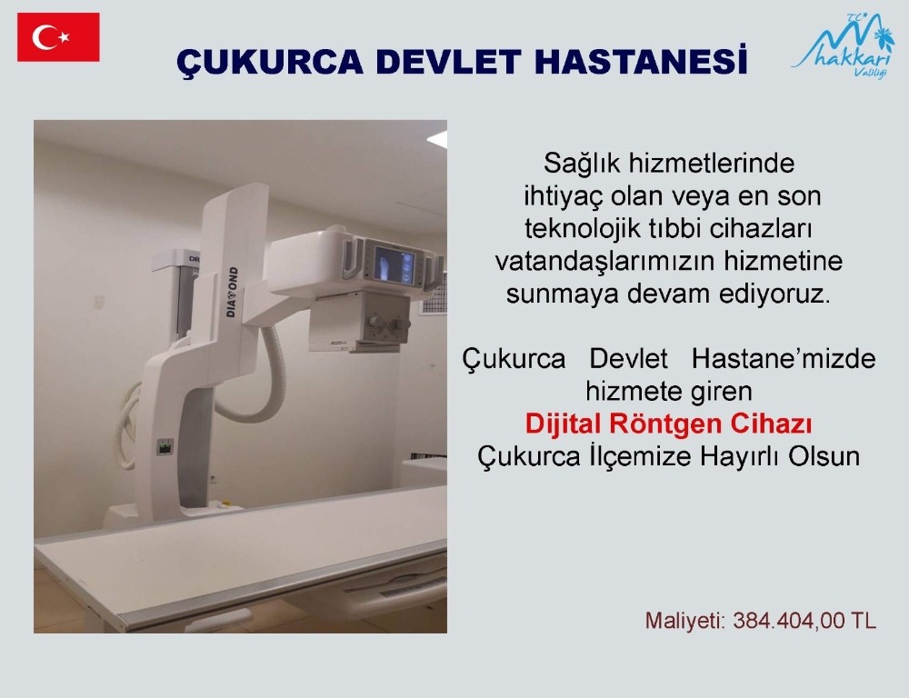 Çukurca Devlet Hastanesi dijital röntgen cihazına kavuştu 