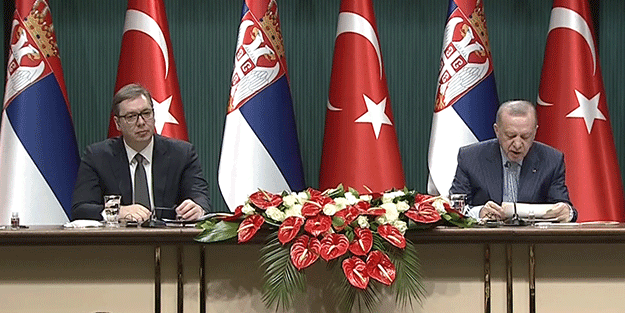Erdoğan, Vuçiç ile ortak açıklama yaptı