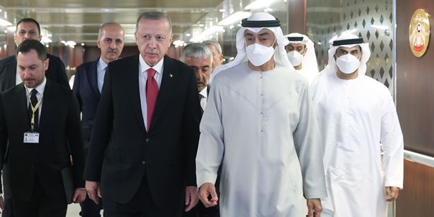 Cumhurbaşkanı Erdoğan BAE'de! El Nahyan ile görüştü