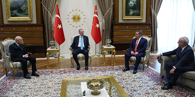 Cumhurbaşkanı Erdoğan, Bahçeli, Destici ve Aksakal’ı kabul etti