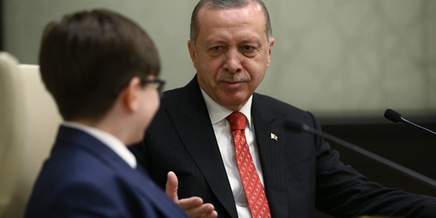 Cumhurbaşkanı Erdoğan çocukları kabul etti