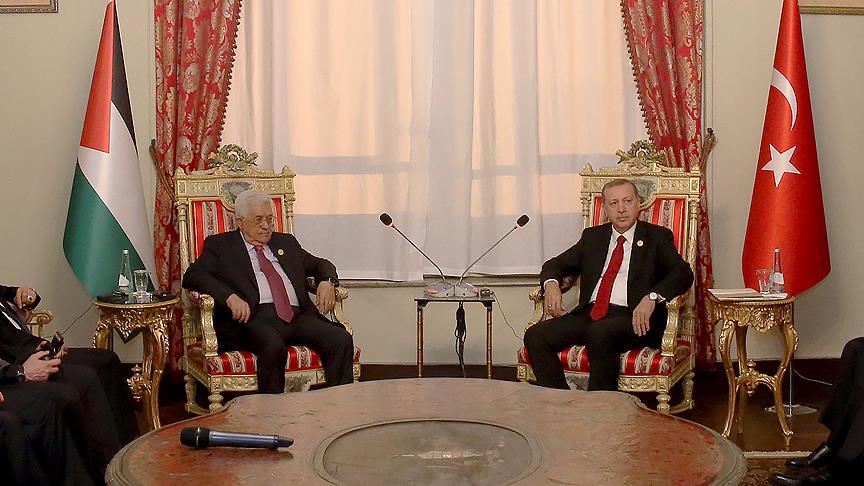 Cumhurbaşkanı Erdoğan Filistin Devlet Başkanı Abbas ile görüştü