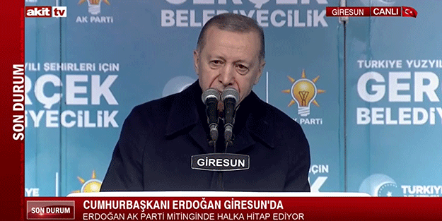 Giresun'da konuşan Erdoğan: Coğrafyamız sancılı günlerden geçiyor