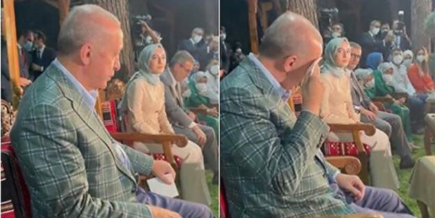 Cumhurbaşkanı Erdoğan gözyaşlarını tutamadı
