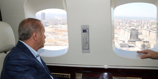 Cumhurbaşkanı Erdoğan hastaneleri havadan inceledi