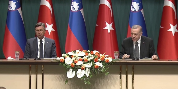 Cumhurbaşkanı Erdoğan ile Borut Pahor'dan ortak basın toplantısı! 