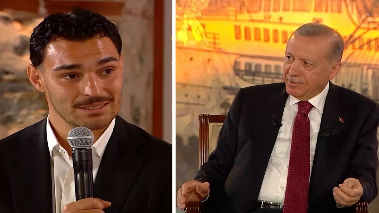 Cumhurbaşkanı Erdoğan ile ünlü futbolcu Kaan Ayhan arasında gülümseten çocuk diyaloğu! Öyle bir cevap verdi ki...
