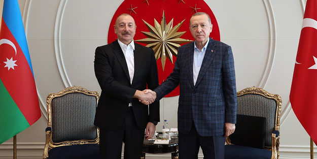 Cumhurbaşkanı Erdoğan, İlham Aliyev ile görüştü! Azerbaycan'dan Türkiye'ye destek
