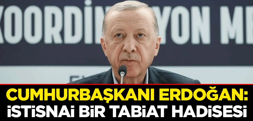Cumhurbaşkanı Erdoğan: İstisnai bir tabiat hadisesi!