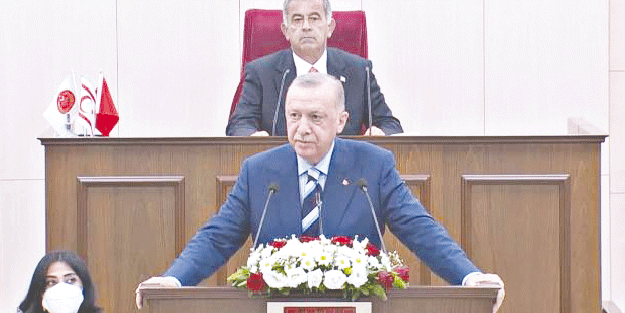 Cumhurbaşkanı Erdoğan KKTC Meclisi'nde hitap etti Fitne mayasına müsaade etmeyiz