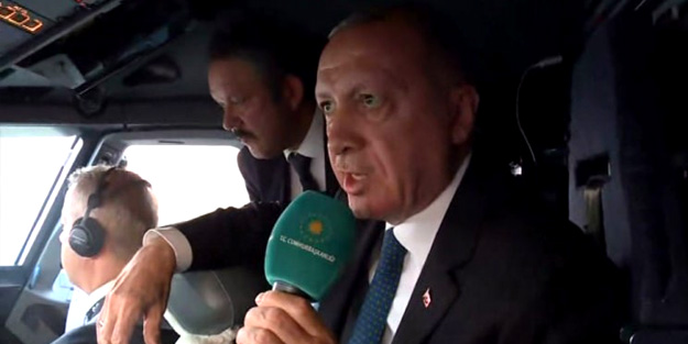 Cumhurbaşkanı Erdoğan kokpitte konuştu