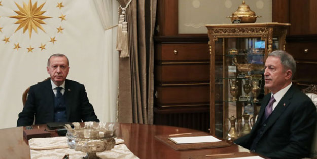 Erdoğan, Milli Savunma Bakanı Hulusi Akar'ı kabul etti!