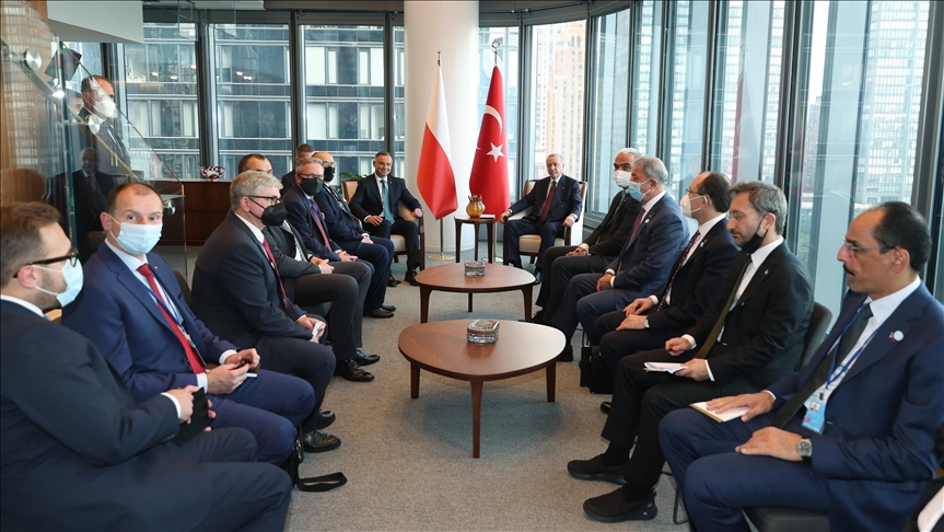Cumhurbaşkanı Erdoğan, New York'ta Polonya Cumhurbaşkanı Duda ile bir araya geldi