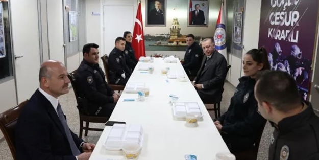 Cumhurbaşkanı Erdoğan polislerle iftar yaptı