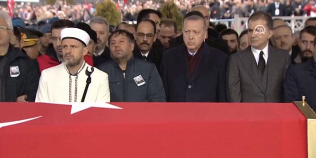 Erdoğan şehidimizin cenaze törenine katıldı