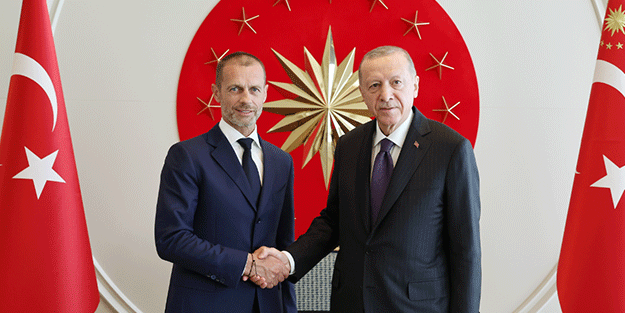 Cumhurbaşkanı Erdoğan, UEFA Başkanı Ceferin ile görüştü