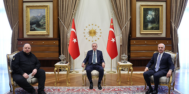 Cumhurbaşkanı Erdoğan, Ukrayna Meclis Başkanı'nı kabul etti