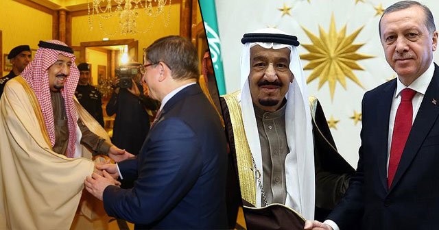 Cumhurbaşkanı Erdoğan ve Davutoğlu Kral Selman ile görüştü
