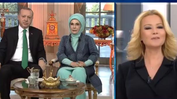 Cumhurbaşkanı Erdoğan ve eşi Emine Erdoğan, Müge Anlı'ya katıldı