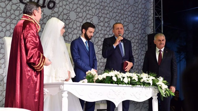 Cumhurbaşkanı Erdoğan ve Yıldırım nikah şahidi oldu
