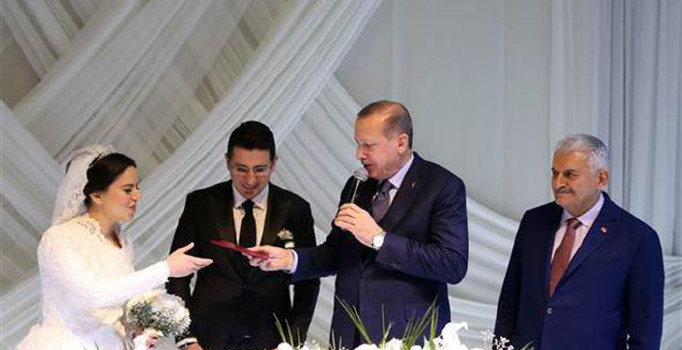 Cumhurbaşkanı Erdoğan ve Yıldırım nikah töreninde