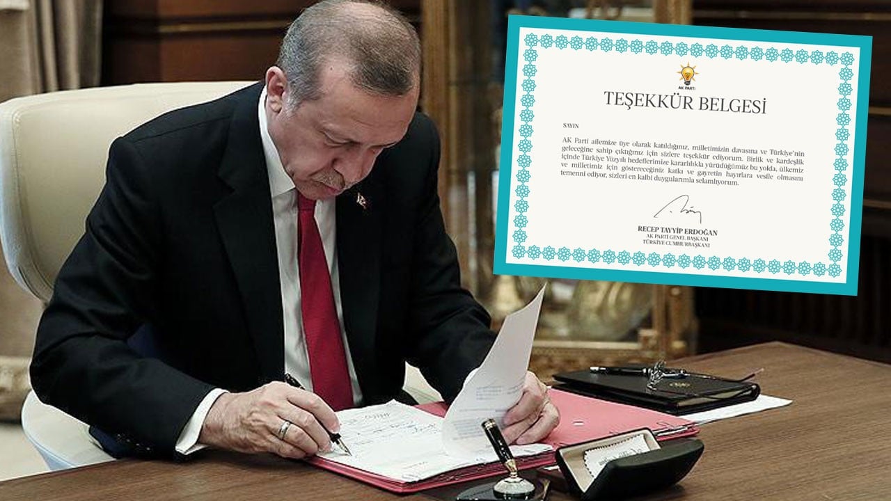 Cumhurbaşkanı Erdoğan’dan 11,5 milyon isme tek tek teşekkür belgesi: Siz bu milletin davasına sahip çıktınız!
