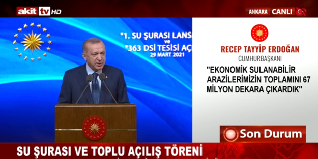 Erdoğan duyurdu: Su Kanunu hazırlıyoruz