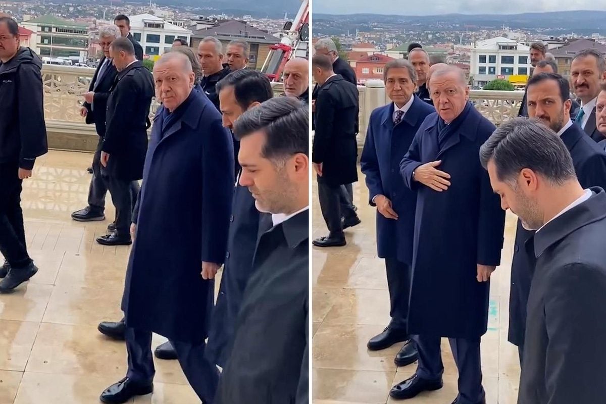 Cumhurbaşkanı Erdoğan’ı görünce harekete geçti, korumalar apar topar devreye girdi: Camideyiz bağırma