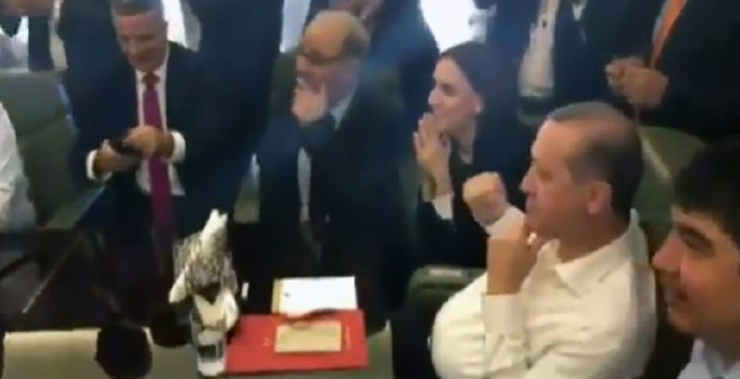Cumhurbaşkanı Erdoğan'ın gol sevinci