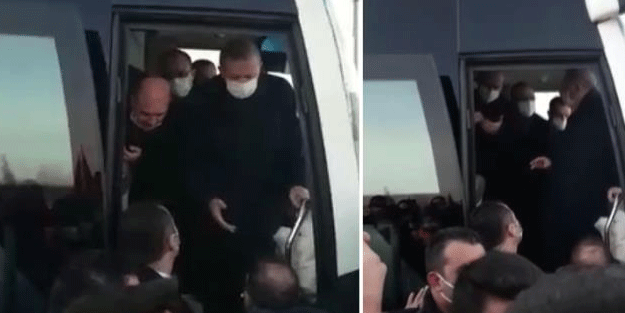 Erdoğan'ın otobüsünün önüne geçip, 