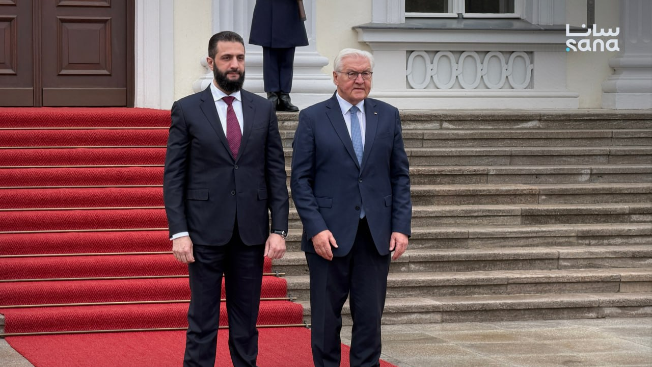 Cumhurbaşkanı kapıda karşıladı: Ahmed Şara'dan Almanya'da üst düzey temaslar