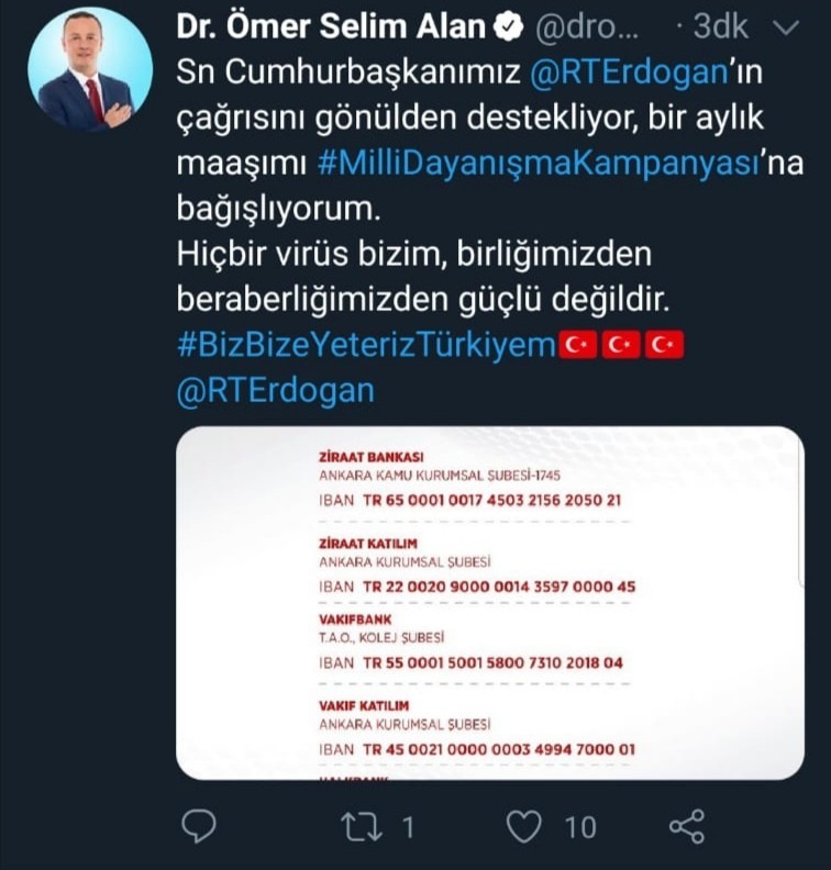 Cumhurbaşkanı’nın çağrısına Zonguldak Belediye Başkanı Alan’dan destek 