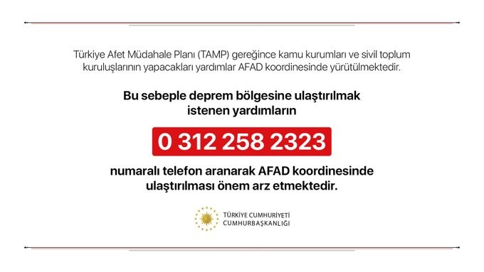 Cumhurbaşkanlığı, deprem yardımları açıklaması yaptı 