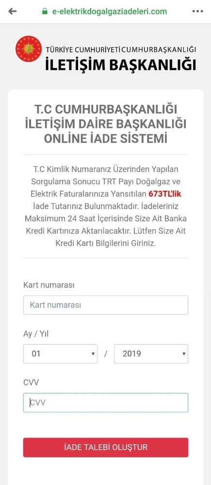 Cumhurbaşkanlığı Logosu ile dolandırıcılık 