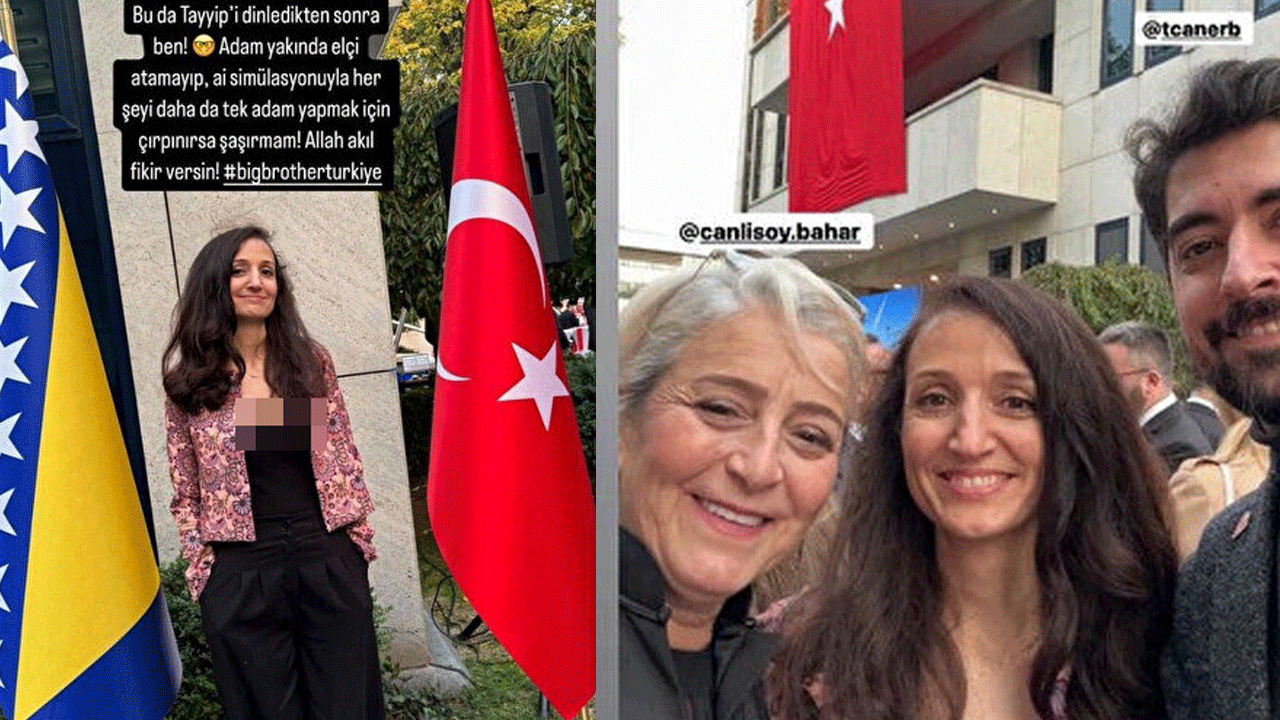 Cumhuriyet resepsiyonunda ne işi var bu kadının! Başkan Erdoğan’a iğrenç sözler