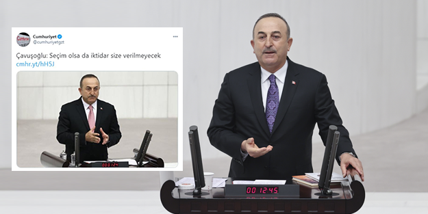 Cumhuriyet'ten akılalmaz çarpıtma! Çavuşoğlu'nun 'seçim' sözlerini böyle çarpıttı