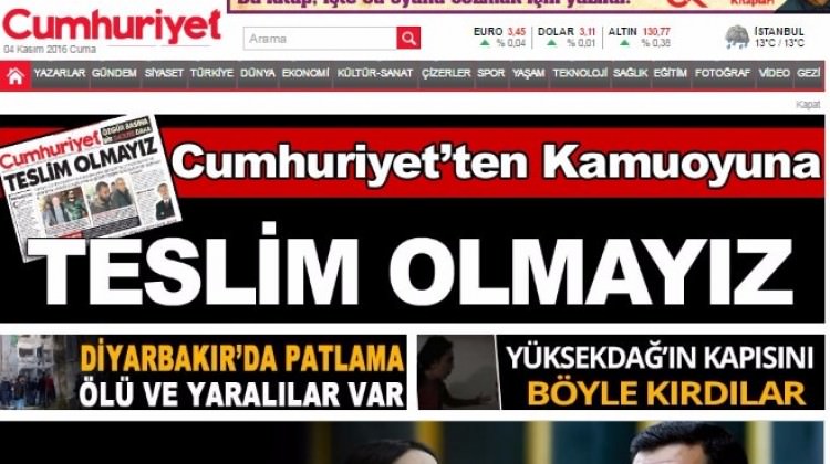 Cumhuriyet'ten alçak manşetler
