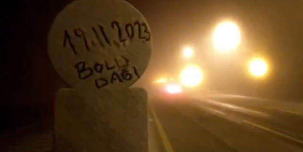 D-100 Karayolu'nda kar yağışı