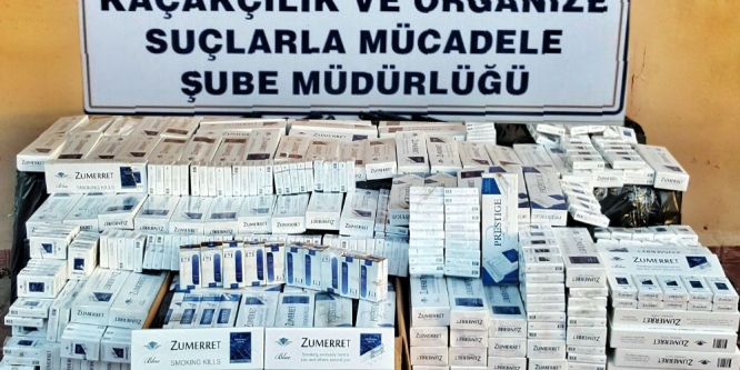 Polis otobüste 9 bin paket gümrük kaçağı sigara ele geçirdi