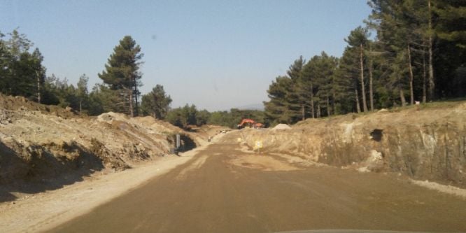 Çile yolunda inşaat hızla devam ediyor