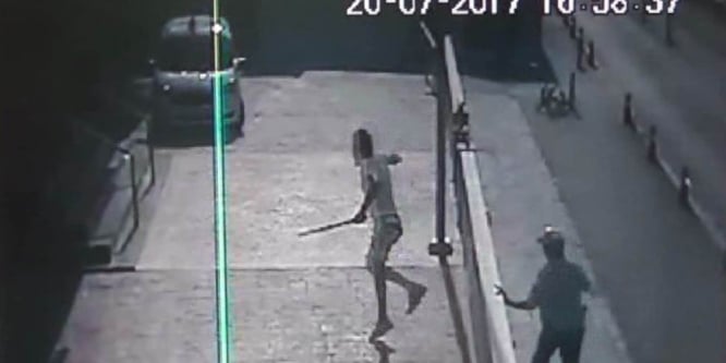 Emniyet önünde döner bıçaklı kovalamaca